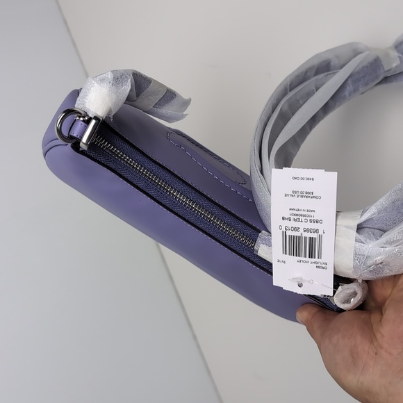 Coach CR099 Teri Shoulder leather Bag Silver/Light Violet (Frim Price) - Picture 9 of 16